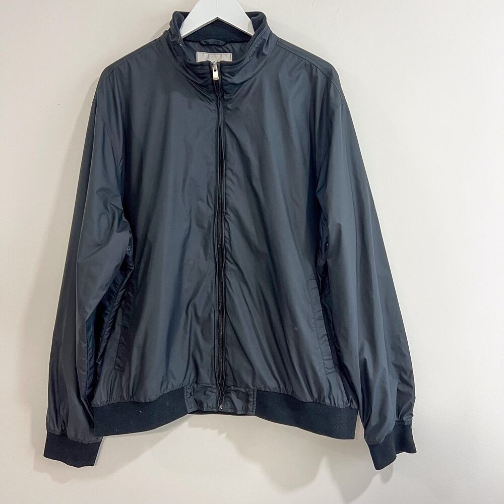 $185 PETER MILLAR 2XL Black Packable Lightweight Windbreaker Golf Jacket